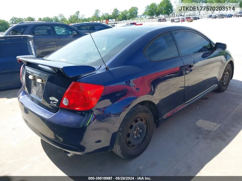 JTKDE177570203514 2007 Scion Tc