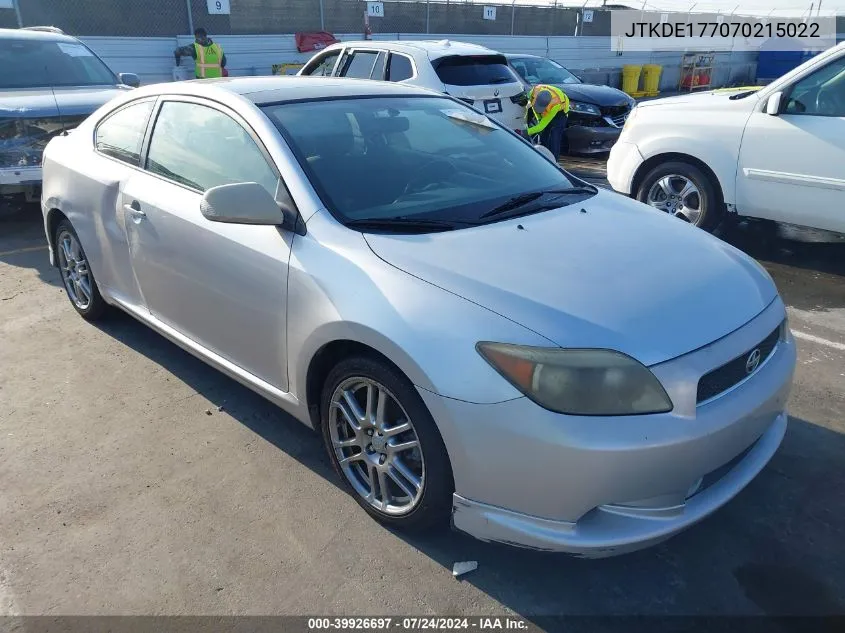 2007 Scion Tc VIN: JTKDE177070215022 Lot: 39926697