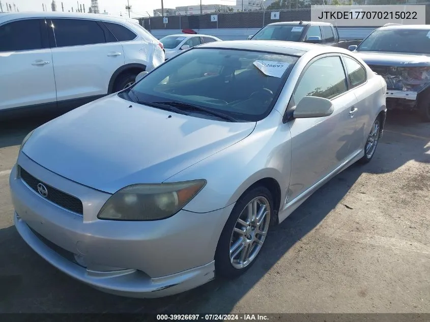 2007 Scion Tc VIN: JTKDE177070215022 Lot: 39926697