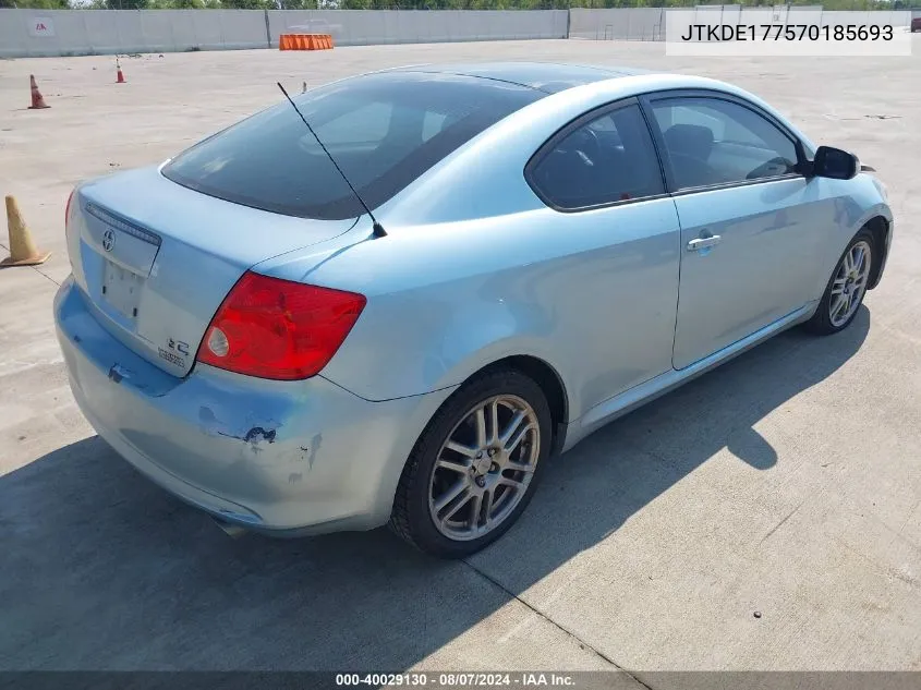 2007 Scion Tc VIN: JTKDE177570185693 Lot: 40029130