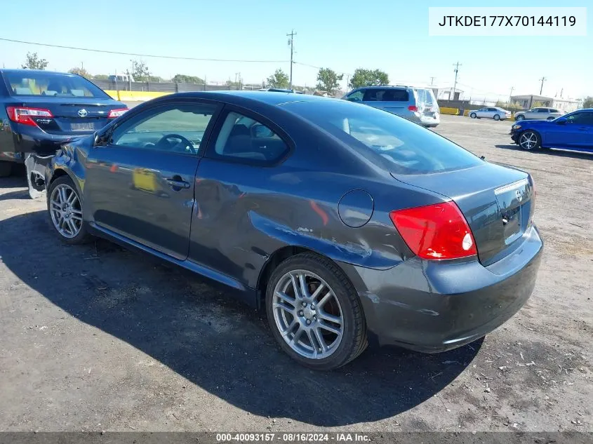 2007 Scion Tc VIN: JTKDE177X70144119 Lot: 40093157