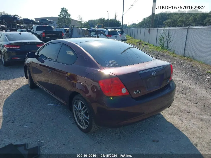 2007 Scion Tc VIN: JTKDE167570162982 Lot: 40100101