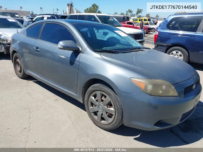 2007 Scion Tc VIN: JTKDE177670144540 Lot: 40157913