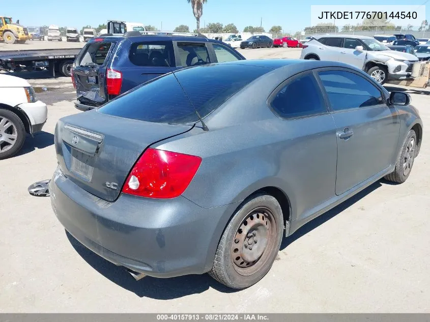 2007 Scion Tc VIN: JTKDE177670144540 Lot: 40157913