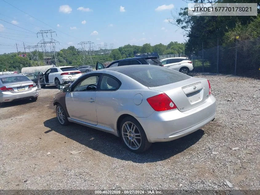 JTKDE167770178021 2007 Scion Tc