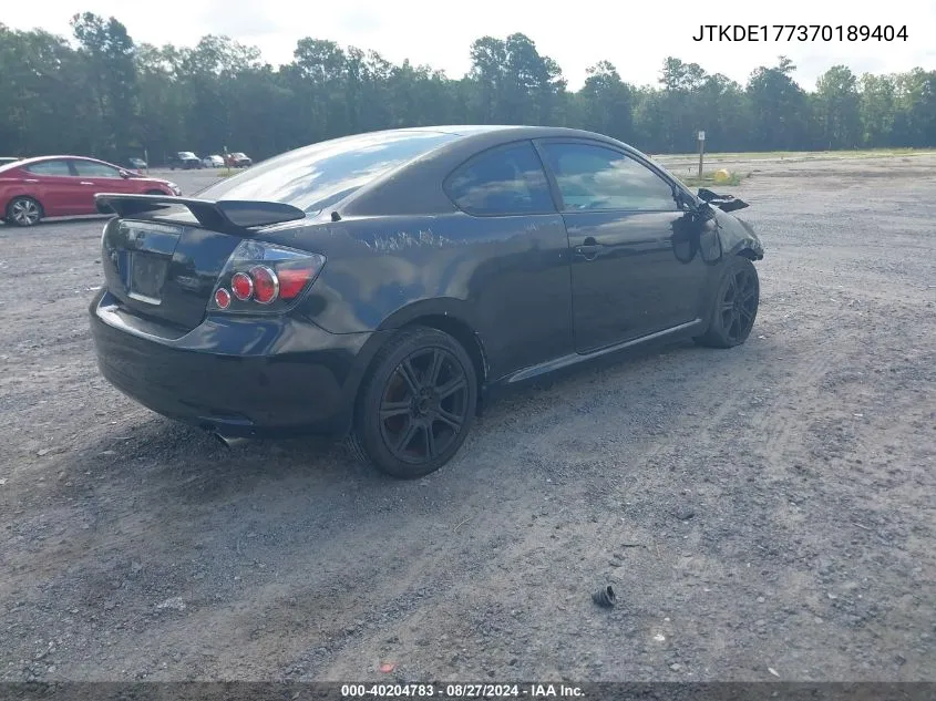 2007 Scion Tc VIN: JTKDE177370189404 Lot: 40204783