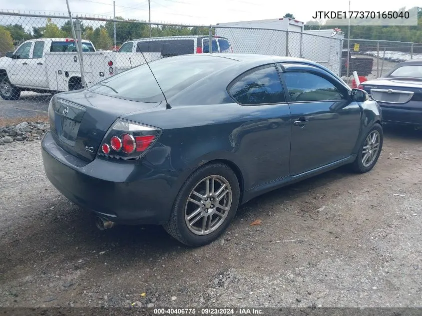 2007 Scion Tc VIN: JTKDE177370165040 Lot: 40406775