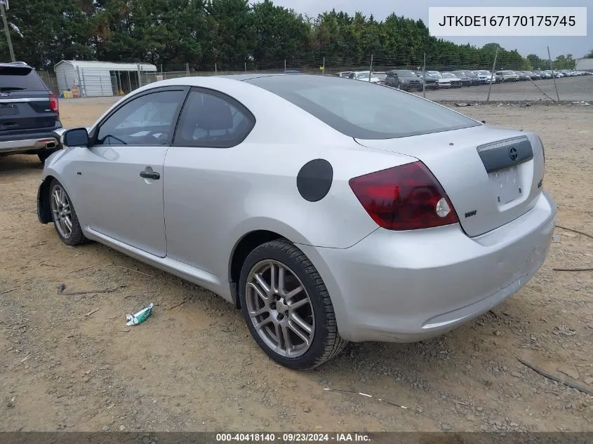 2007 Scion Tc VIN: JTKDE167170175745 Lot: 40418140