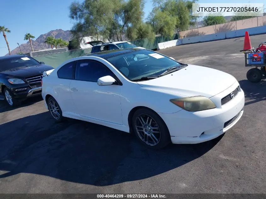 2007 Scion Tc VIN: JTKDE177270205446 Lot: 40464209