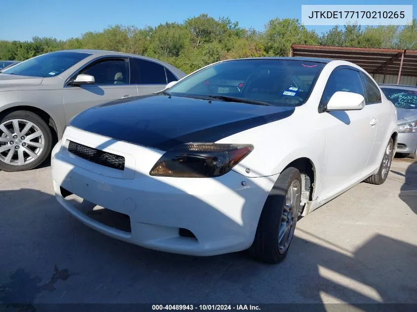 2007 Scion Tc VIN: JTKDE177170210265 Lot: 40489943