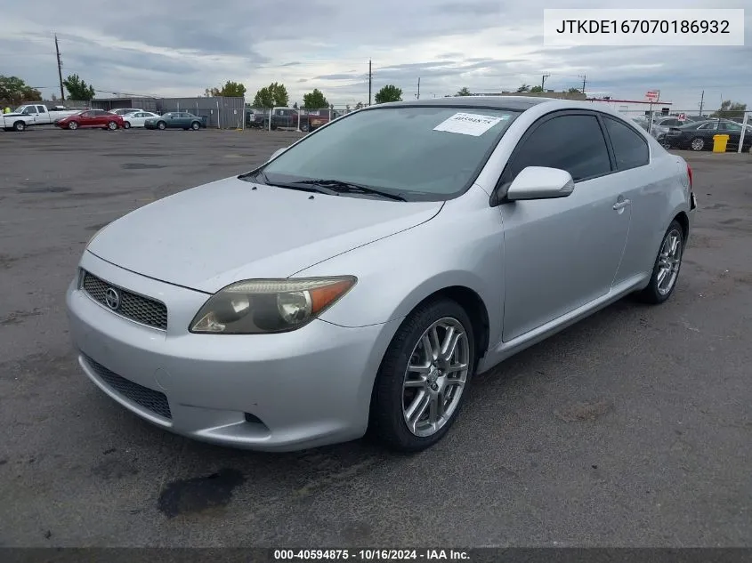 2007 Scion Tc VIN: JTKDE167070186932 Lot: 40594875