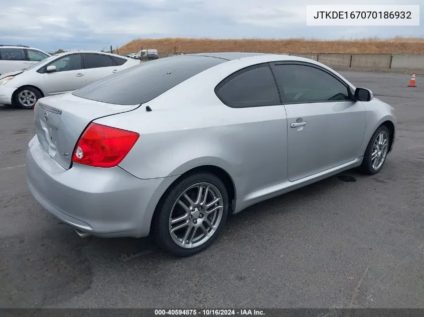 2007 Scion Tc VIN: JTKDE167070186932 Lot: 40594875