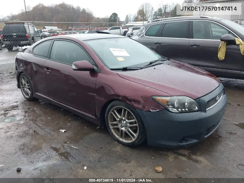 2007 Scion Tc VIN: JTKDE177570147414 Lot: 40734819