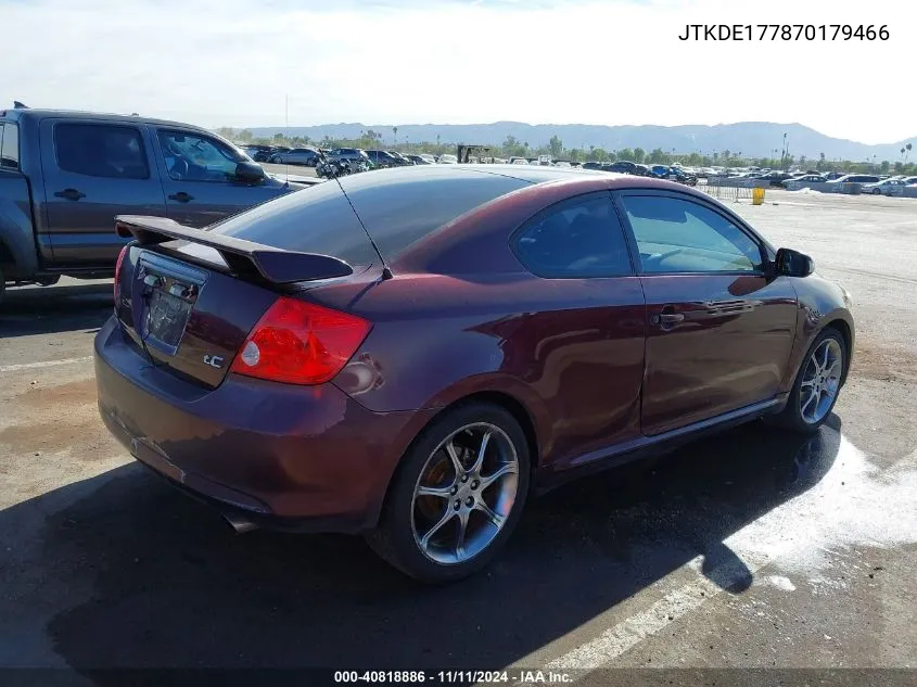 2007 Scion Tc VIN: JTKDE177870179466 Lot: 40818886