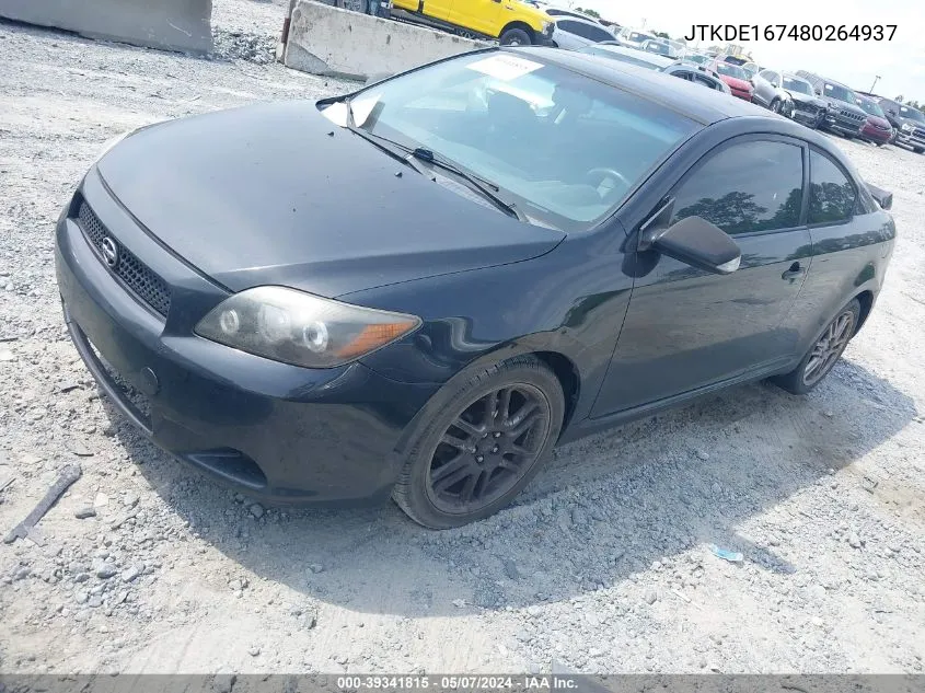 2008 Scion Tc VIN: JTKDE167480264937 Lot: 39341815