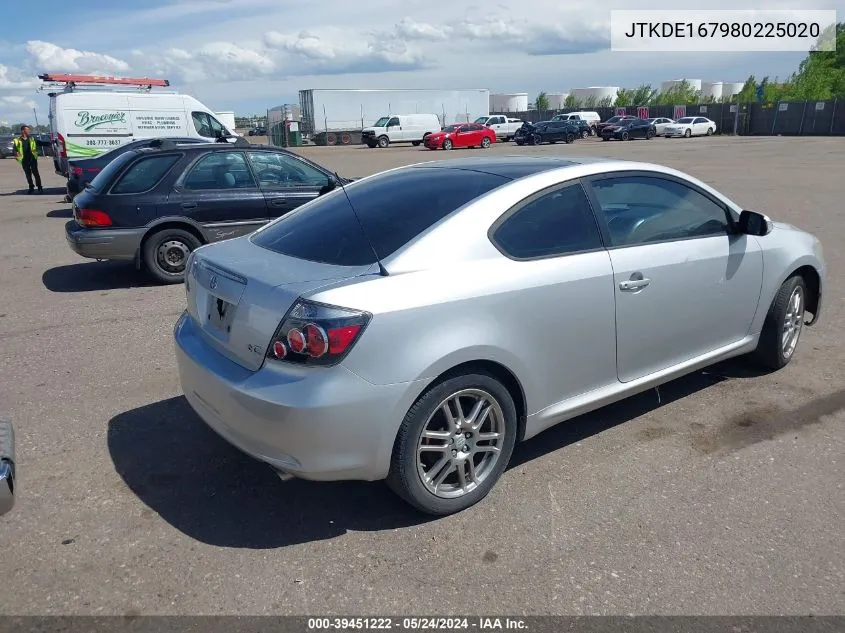 2008 Scion Tc VIN: JTKDE167980225020 Lot: 39451222