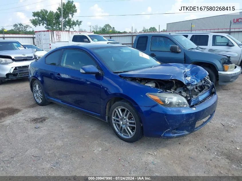 2008 Scion Tc VIN: JTKDE167580268415 Lot: 39947990