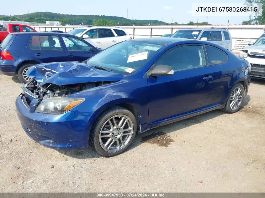 2008 Scion Tc VIN: JTKDE167580268415 Lot: 39947990