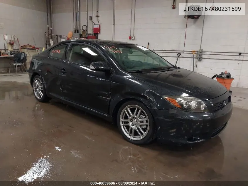 2008 Scion Tc VIN: JTKDE167X80231599 Lot: 40039696