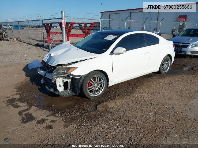 2008 Scion Tc VIN: JTKDE167980255666 Lot: 40100635