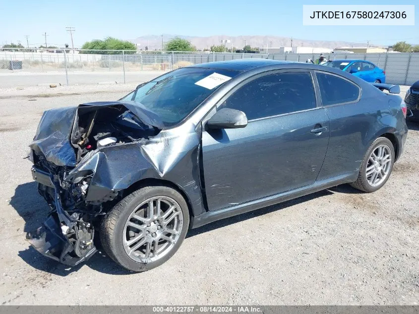 2008 Scion Tc VIN: JTKDE167580247306 Lot: 40122757