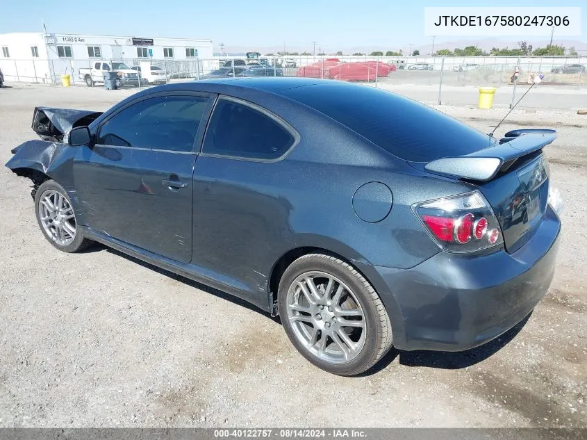 2008 Scion Tc VIN: JTKDE167580247306 Lot: 40122757