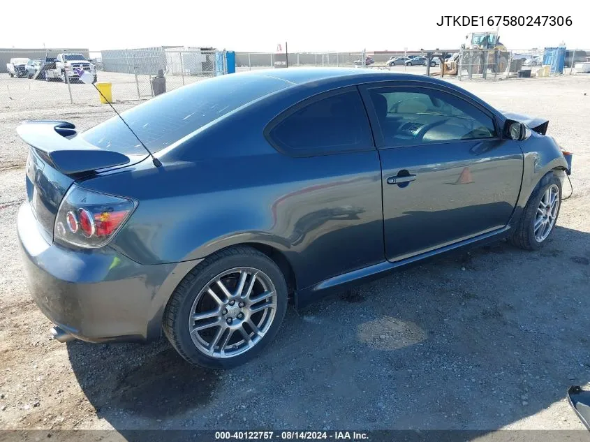 2008 Scion Tc VIN: JTKDE167580247306 Lot: 40122757