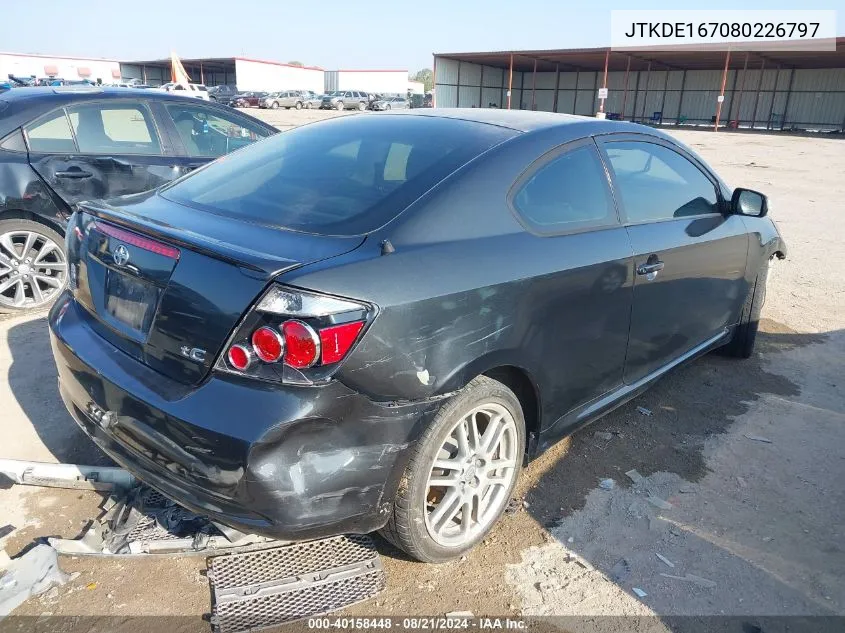 2008 Scion Tc VIN: JTKDE167080226797 Lot: 40158448