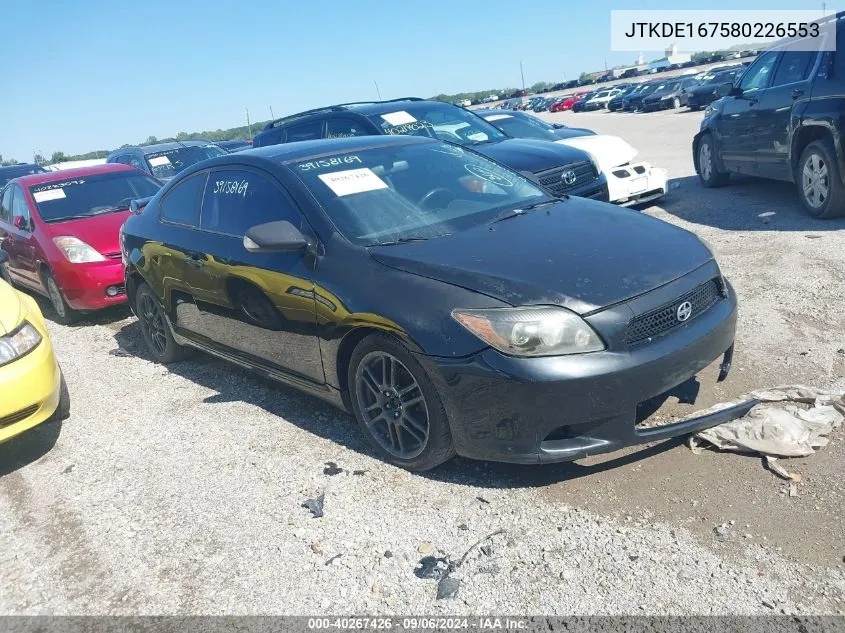 2008 Scion Tc VIN: JTKDE167580226553 Lot: 40267426