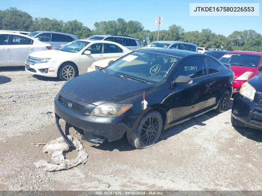 2008 Scion Tc VIN: JTKDE167580226553 Lot: 40267426