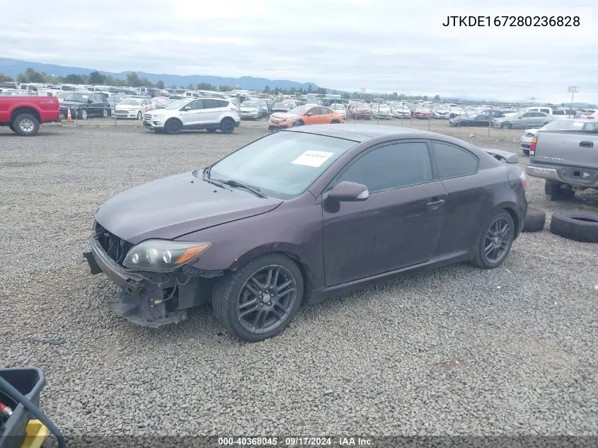 2008 Scion Tc VIN: JTKDE167280236828 Lot: 40368045