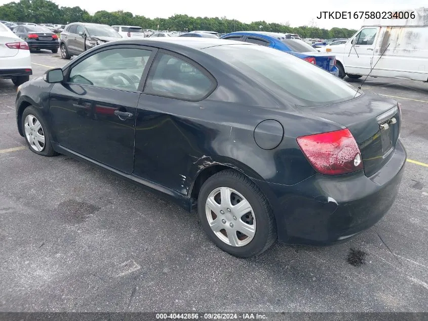 2008 Scion Tc VIN: JTKDE167580234006 Lot: 40442856