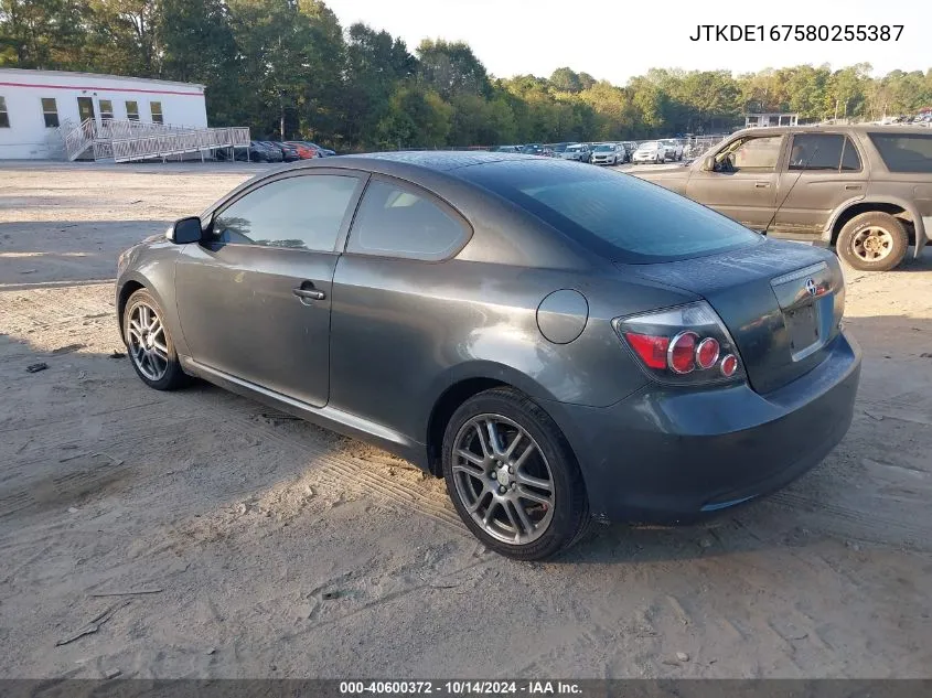 2008 Scion Tc VIN: JTKDE167580255387 Lot: 40600372