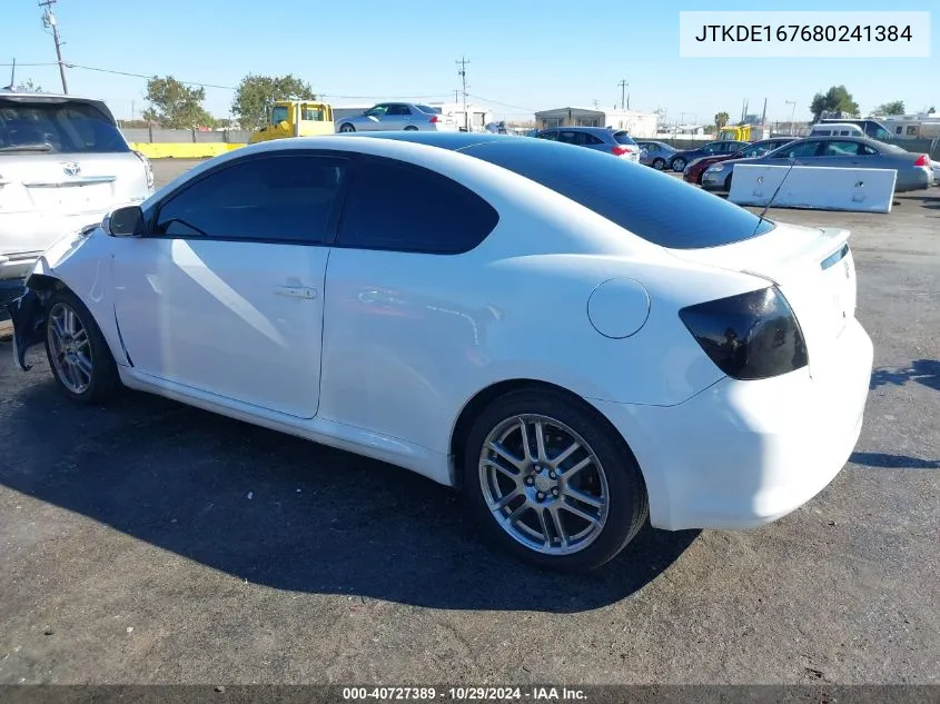 2008 Scion Tc VIN: JTKDE167680241384 Lot: 40727389