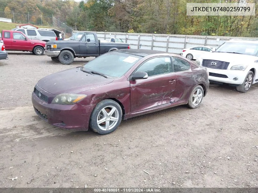 2008 Scion Tc VIN: JTKDE167480259799 Lot: 40769851