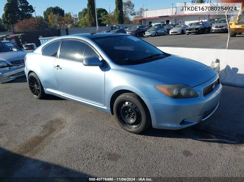 2008 Scion Tc VIN: JTKDE167080254924 Lot: 40776490