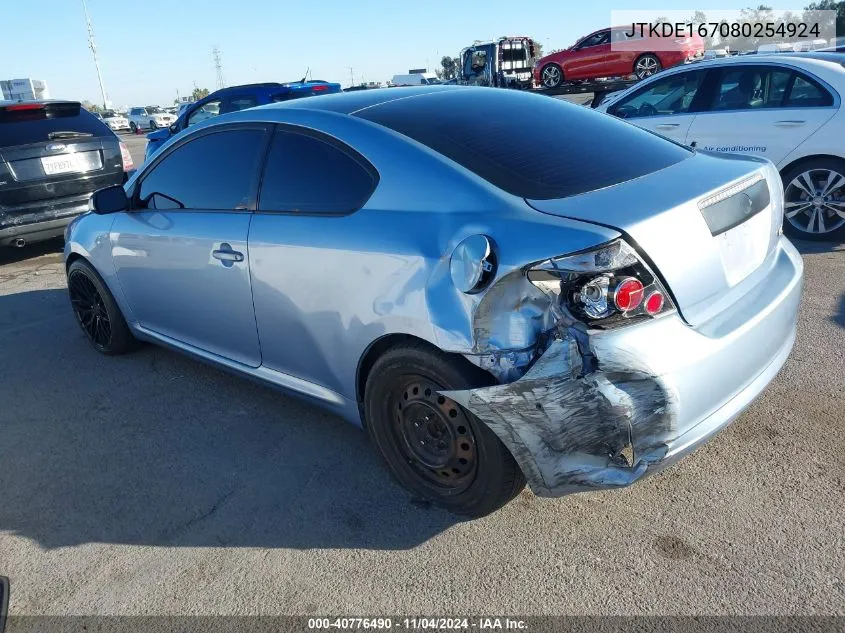 2008 Scion Tc VIN: JTKDE167080254924 Lot: 40776490