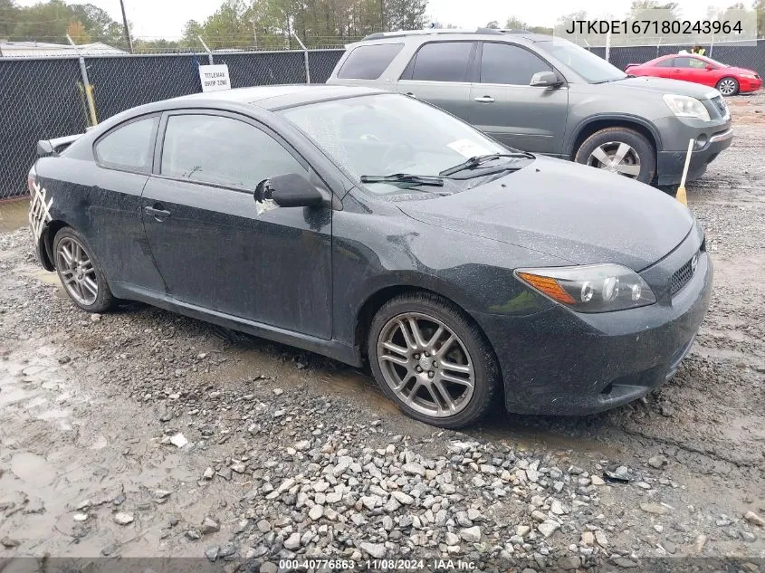 2008 Scion Tc VIN: JTKDE167180243964 Lot: 40776863