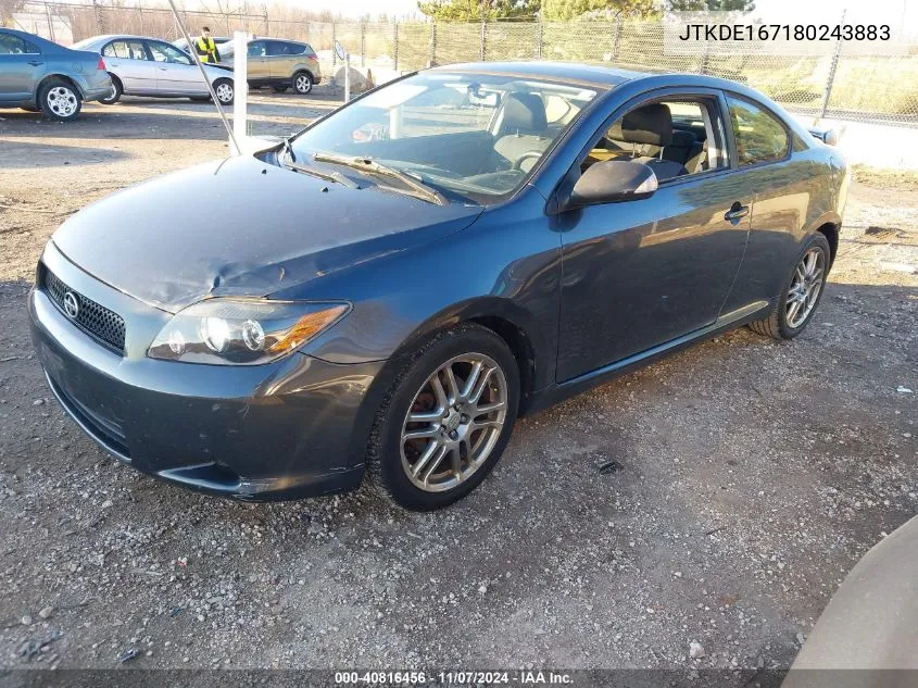 2008 Scion Tc VIN: JTKDE167180243883 Lot: 40816456