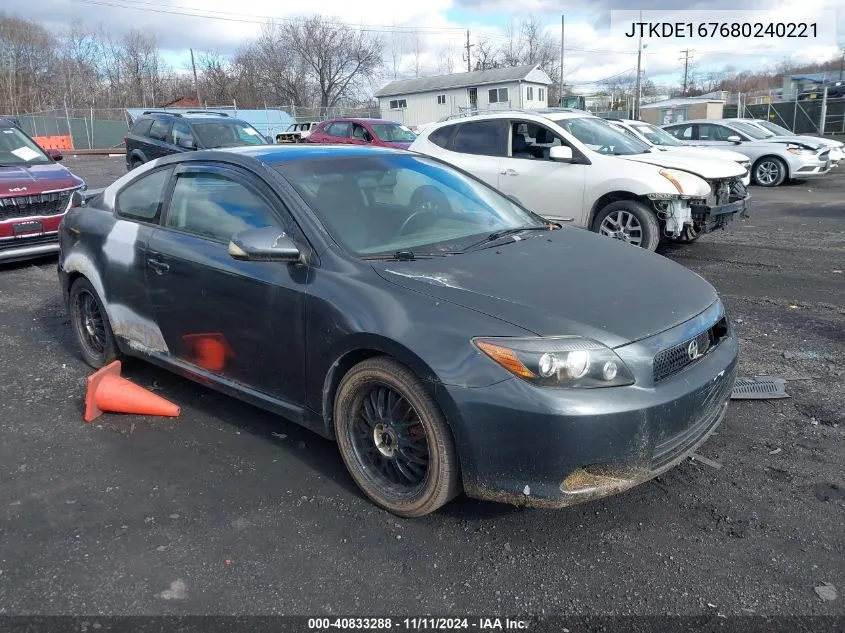 2008 Scion Tc Base (M5) VIN: JTKDE167680240221 Lot: 40833288