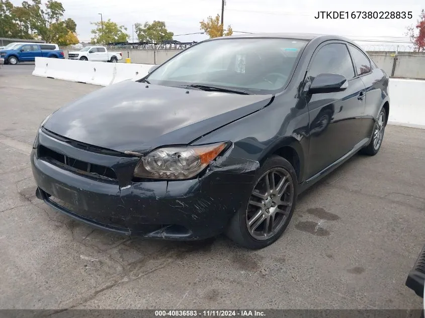 2008 Scion Tc VIN: JTKDE167380228835 Lot: 40836583