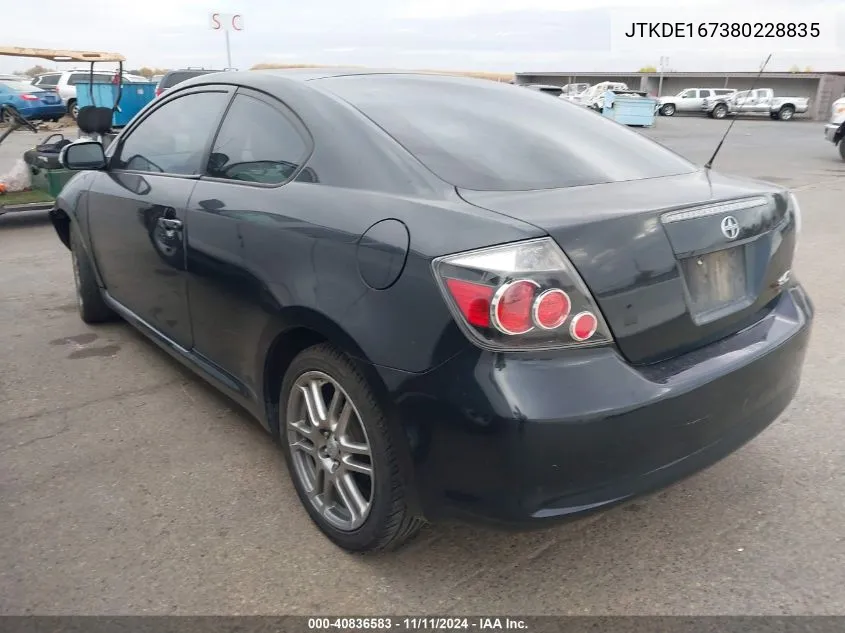 2008 Scion Tc VIN: JTKDE167380228835 Lot: 40836583