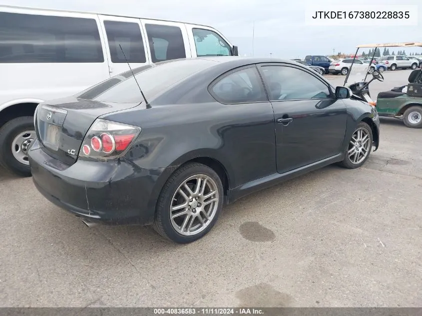 2008 Scion Tc VIN: JTKDE167380228835 Lot: 40836583