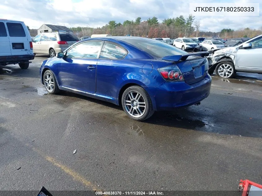 2008 Scion Tc VIN: JTKDE167180250333 Lot: 40838370