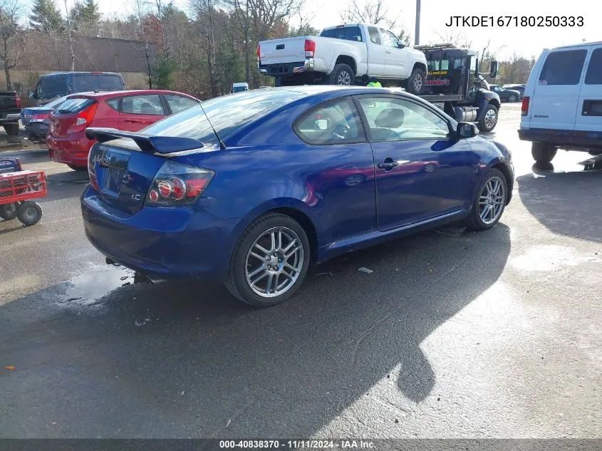 2008 Scion Tc VIN: JTKDE167180250333 Lot: 40838370