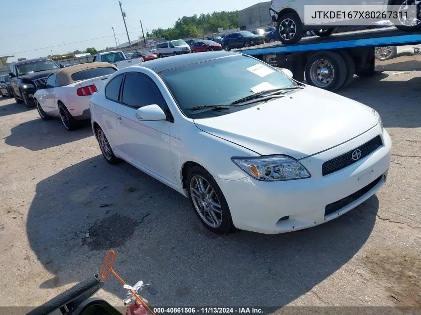 2008 Scion Tc VIN: JTKDE167X80267311 Lot: 40861506