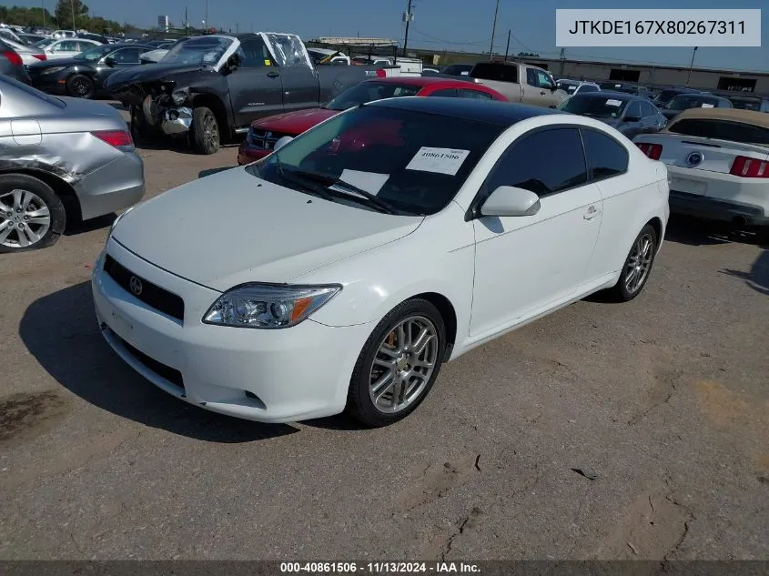 2008 Scion Tc VIN: JTKDE167X80267311 Lot: 40861506