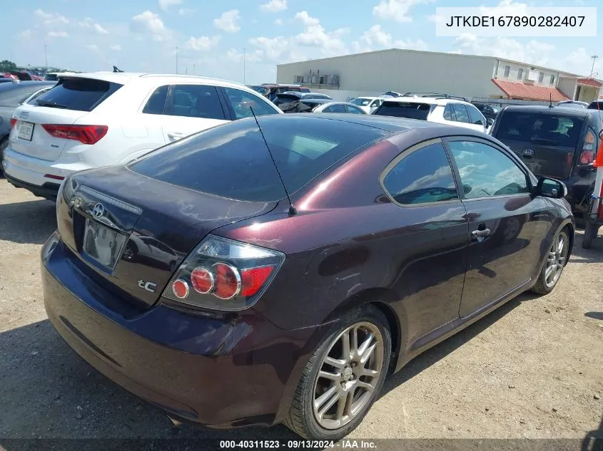 2009 Scion Tc VIN: JTKDE167890282407 Lot: 40311523