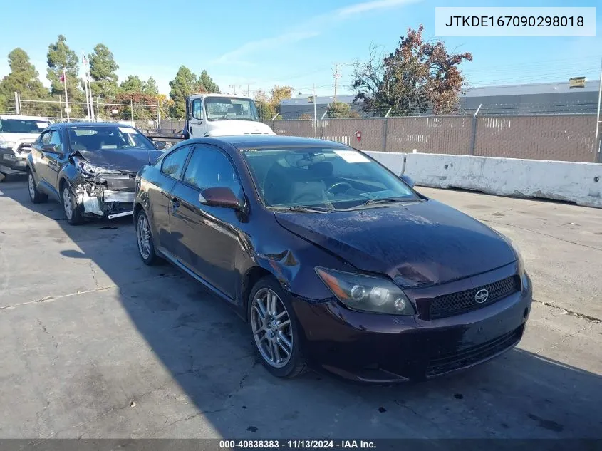 2009 Scion Tc VIN: JTKDE167090298018 Lot: 40838383