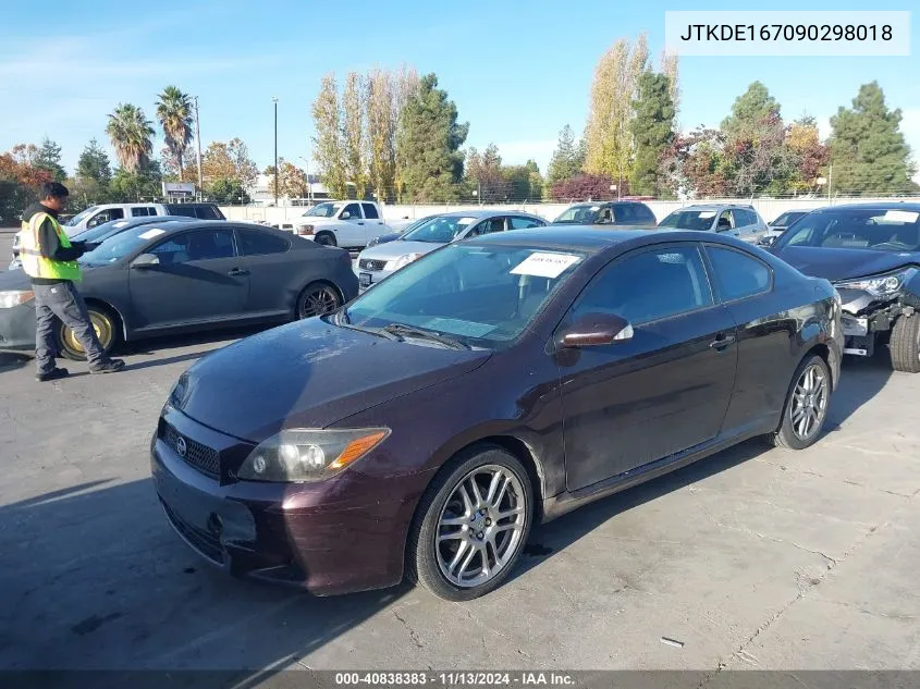 2009 Scion Tc VIN: JTKDE167090298018 Lot: 40838383